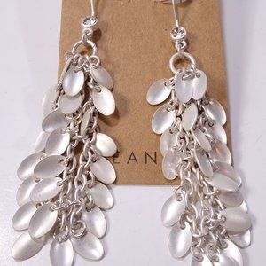 Lee Angel Neiman Marcus Disc Silver Piper Teardrop Earrings NWt 135